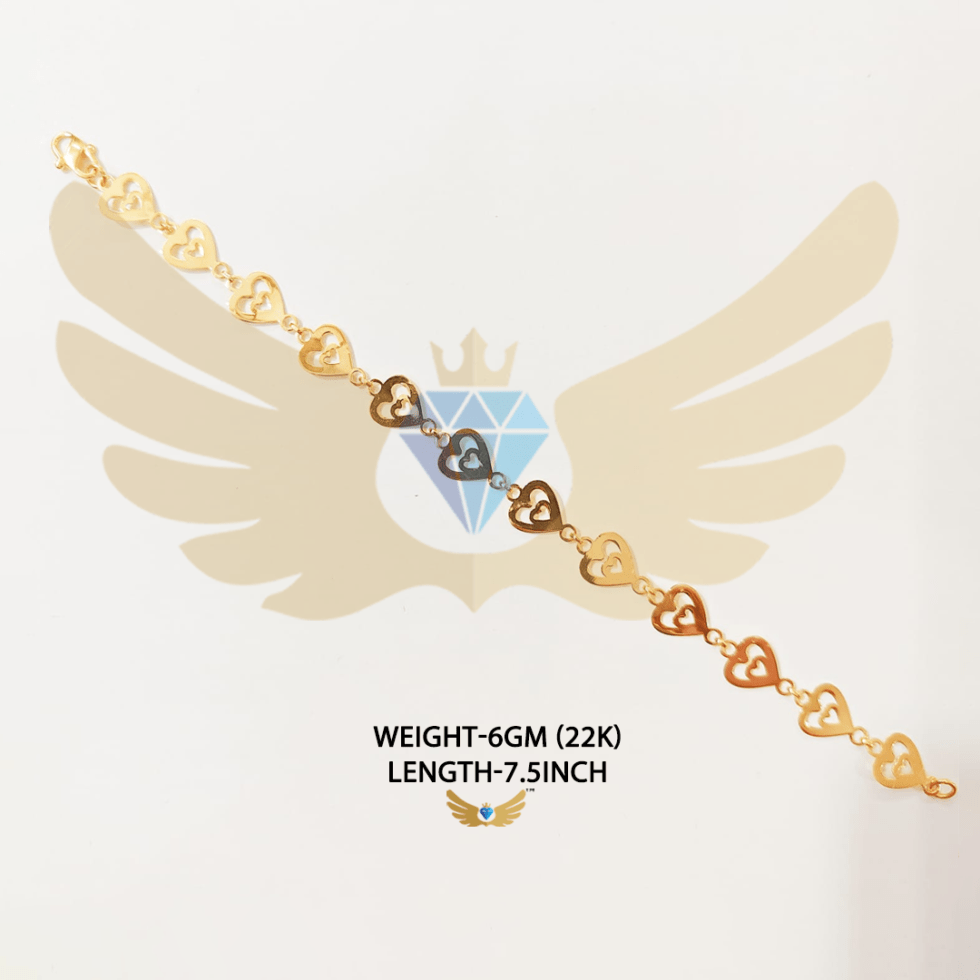heart shape bracelet 6gm