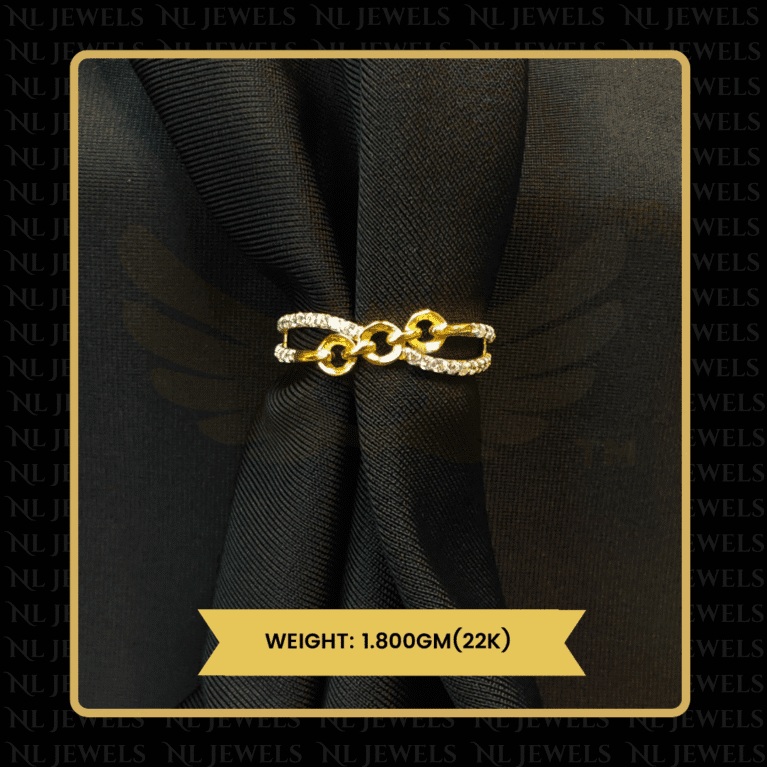 Graceful Shine Cubic Zirconia 22kt Gold Ring for Ladies
