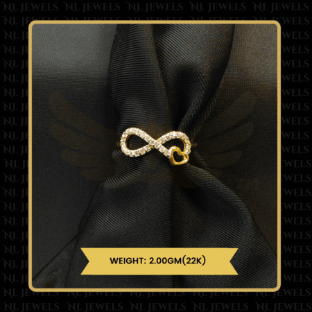 Elegant Spark Cubic Zirconia 22kt Gold Ring for Women