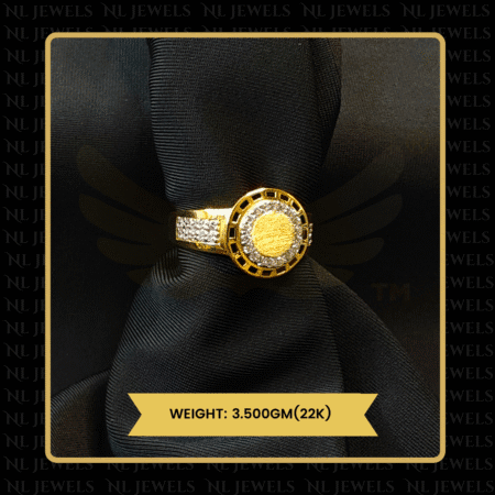 Heritage Spark Cubic Zirconia 22kt Gold Ring for Boys