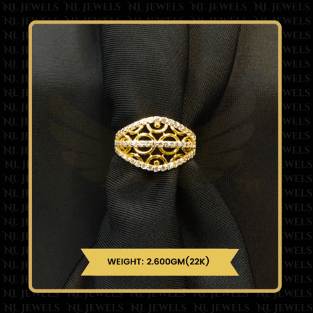 Delicate Spark Cubic Zirconia 22kt Gold Ring for Girls