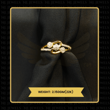 Charming Shine Cubic Zirconia 22kt Gold Ring for Women