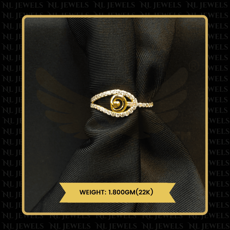 Crystal Shine Cubic Zirconia 22kt Gold Ring for Girls