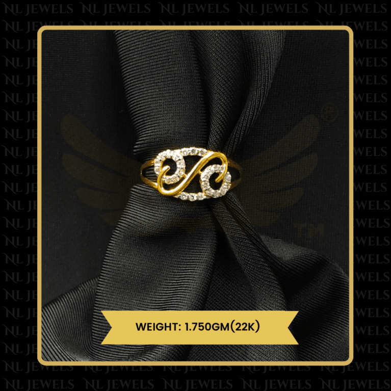 Golden Spark Cubic Zirconia 22kt Gold Ring for Ladies