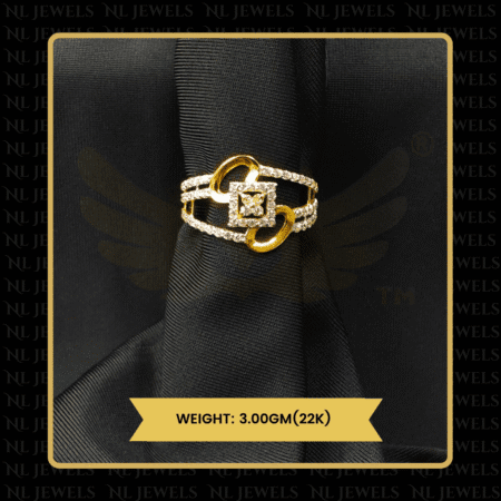 Dreamy Glow Cubic Zirconia 22kt Gold Ring for Women