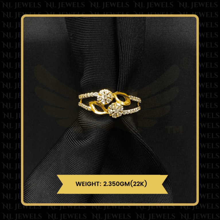 Gorgeous Shine Cubic Zirconia 22kt Gold Ring for Ladies