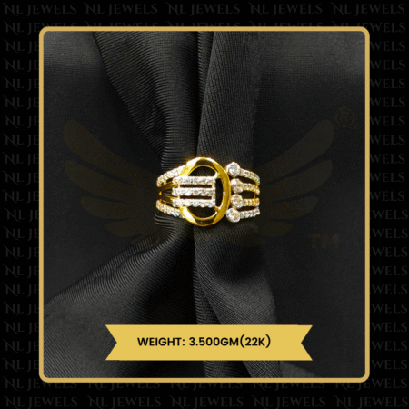 Pure Elegance Cubic Zirconia 22kt Gold Ring for Women