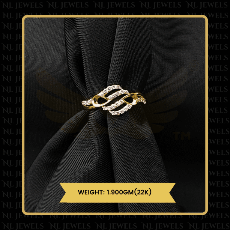 Grace Touch Cubic Zirconia 22kt Gold Ring for Ladies