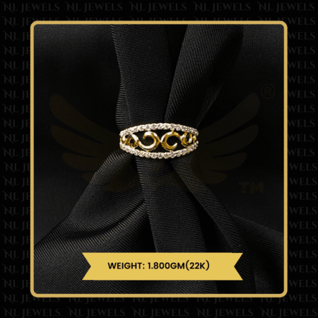 Sparkle Touch Cubic Zirconia 22kt Gold Ring for Women