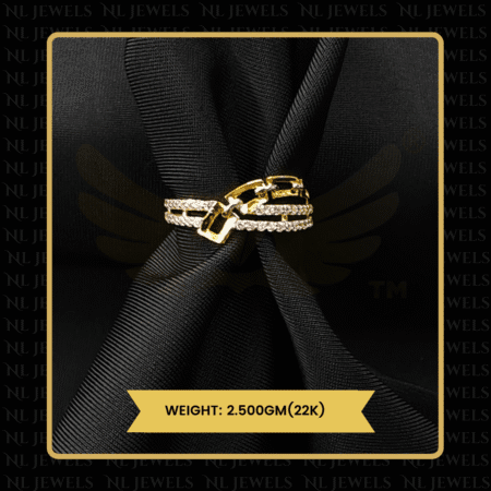 Elegant Glow Cubic Zirconia 22kt Gold Ring for Ladies