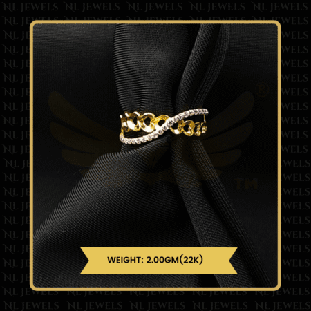 Pure Bloom Cubic Zirconia 22kt Gold Ring for Women