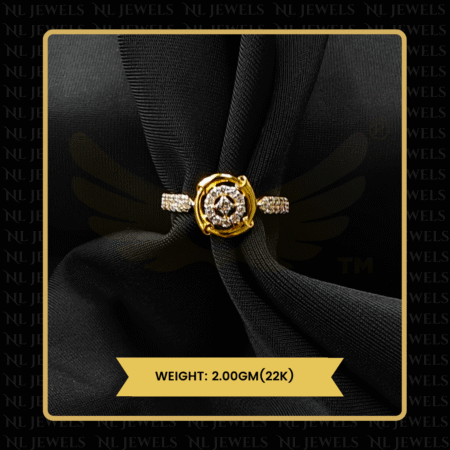 Classic Grace Cubic Zirconia 22kt Gold Ring for Ladies