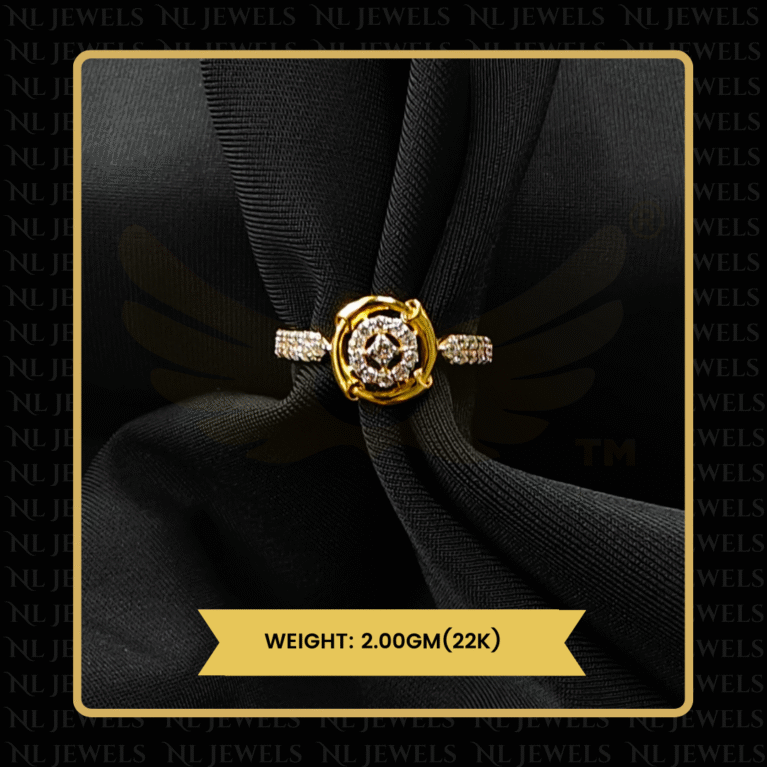 Classic Grace Cubic Zirconia 22kt Gold Ring for Ladies