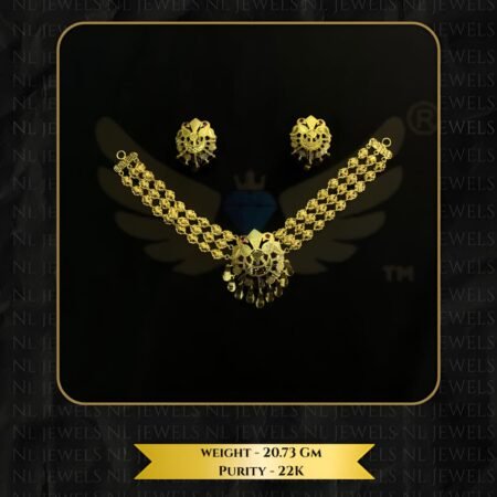 Luxury Punjabi Laser Cut Gold-Plated Necklace Set