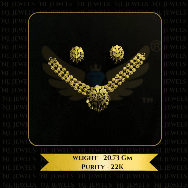 Luxury Punjabi Laser Cut Gold-Plated Necklace Set